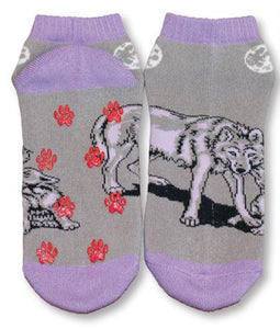Wolves Shorty Slipper Socks-Large