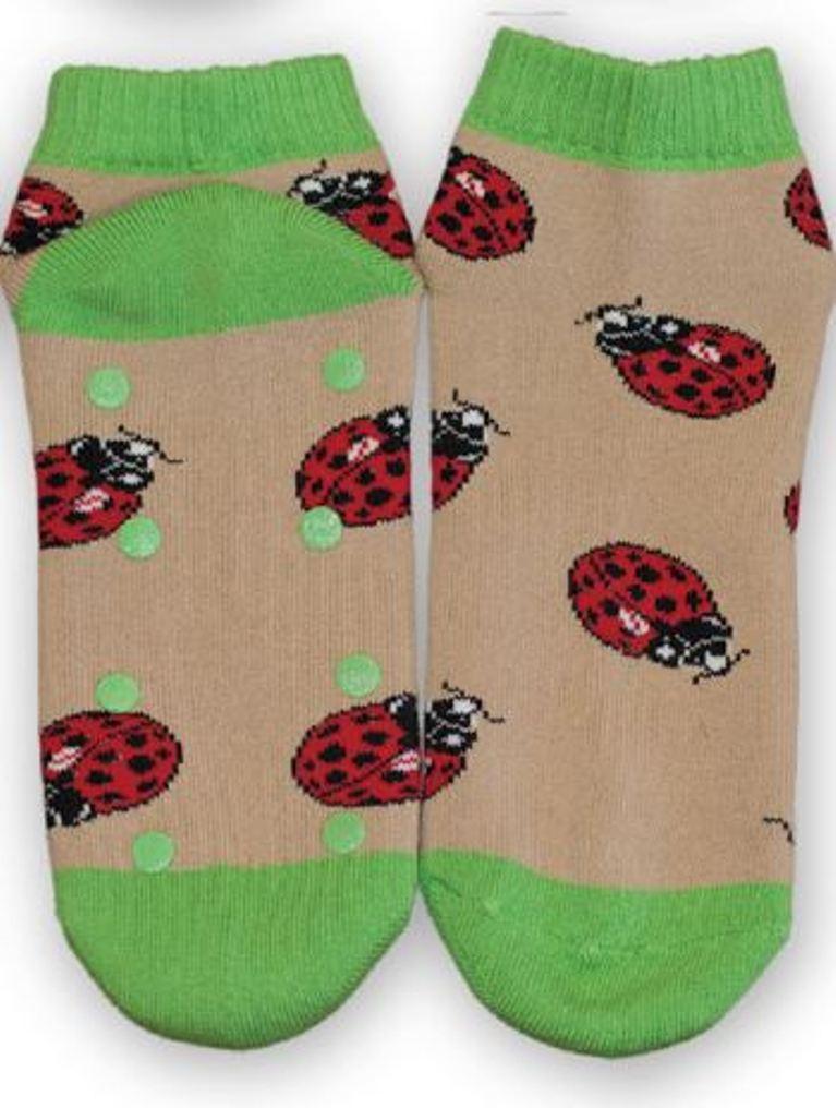 Ladybug Shorty Slipper Socks Large