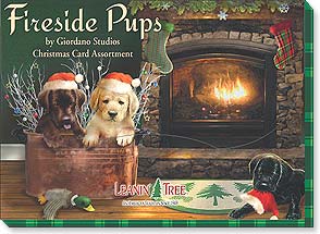 Fireside Pups by Giordano Studios 20 Christmas Card Assortment #90304