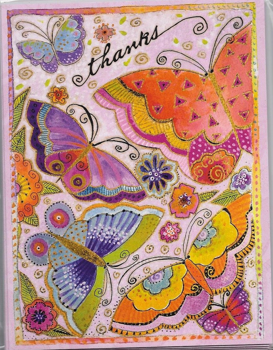 Thank You Butterfly Blank Notecards and Envelopes