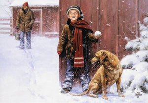 Jack Sorenson Boy and Dog Boxed Christmas Cards #72613