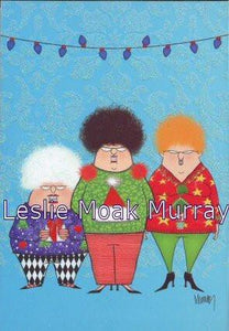 Leslie Moak Murray "Christmas Sweaters" Glitter Boxed Greeting Cards #73751