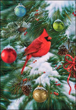Load image into Gallery viewer, Cardinal Glitter Boxed Christmas Cards #74665
