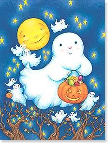 Little Ghost Halloween 8 note cards and envelopes - Freedom Day Sales