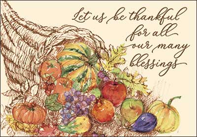 Let Us Be Thankful Holiday Greeting Car #57617