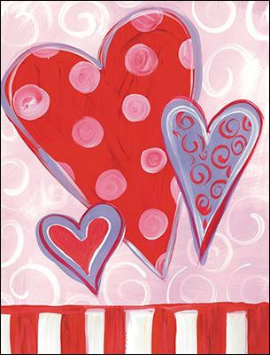 Hearts Valentine's Day Card Set of 8 Note Cards