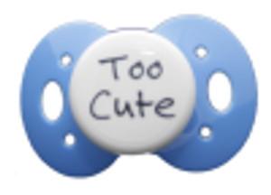 Pacifier-Too Cute-Blue-Made in the USA