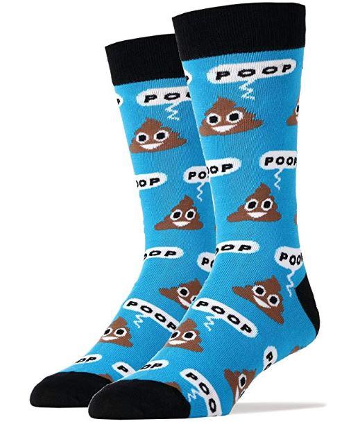 Men's Crew Socks- Poop! Blue