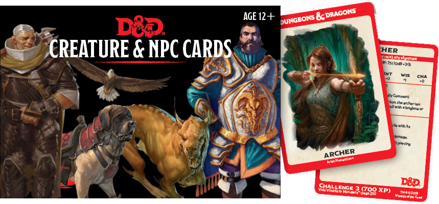 Dungeon's & Dragons Cards Creature & NPC 5th Ed
