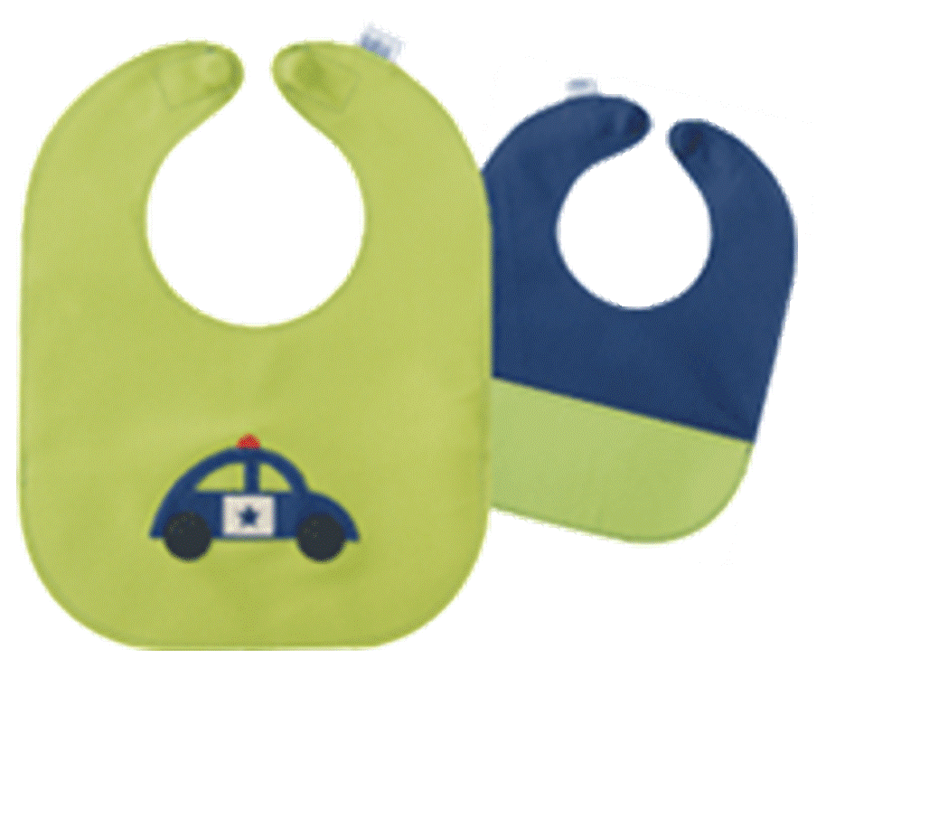 Mally Bibs Genuine Leather Baby Bib-police car