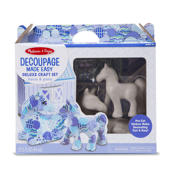 Melissa & Doug Decoupage Made Easy Deluxe Craft Set - Horse & Pony 30107