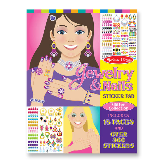 Melissa & Doug Jewelry & Nails Glitter Collection Sticker Pad-4223