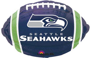 Seattle Seahawks Blue Football Junior Shaped Balloon