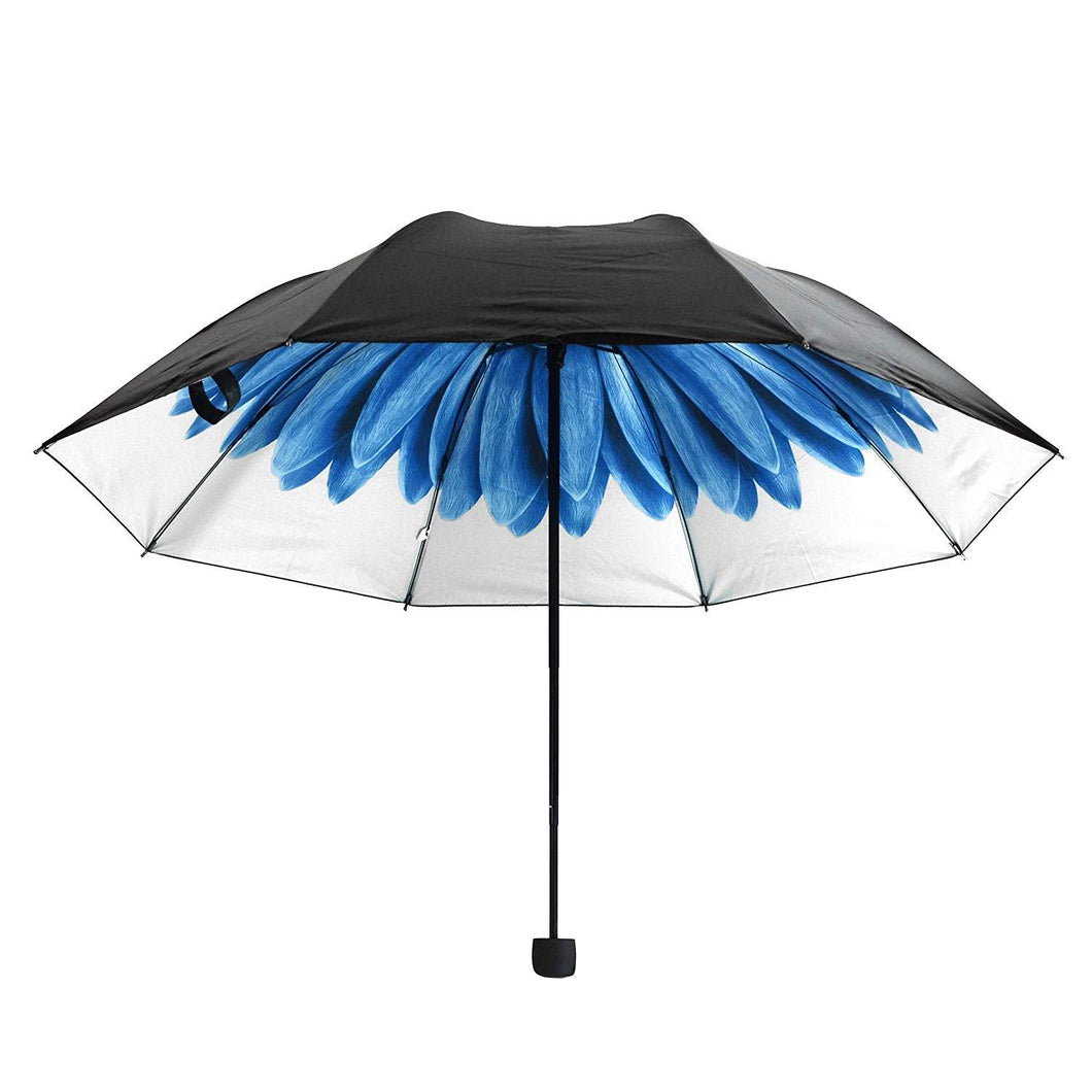 UV Protection Umbrella Watercolors Collection Blue Flower
