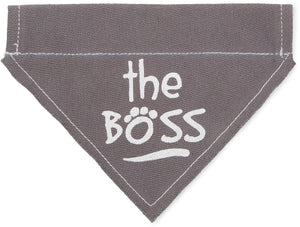 The Boss Canvas Slip On Pet Bandanna