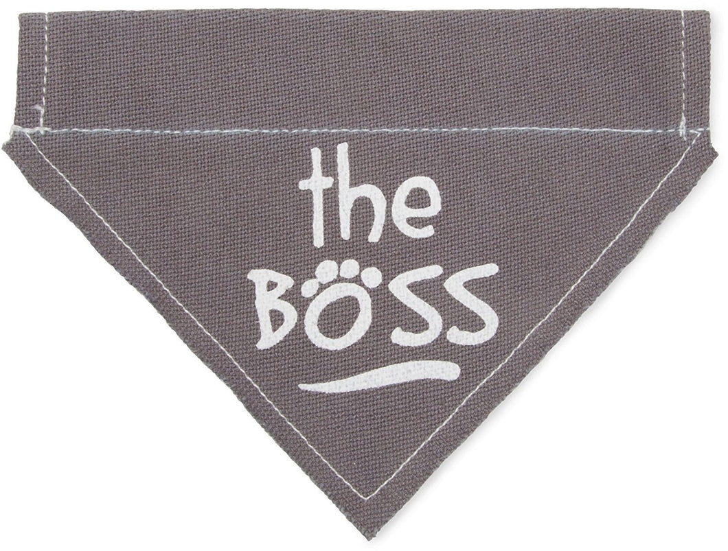The Boss Canvas Slip On Pet Bandanna
