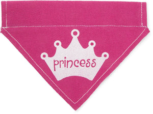 Pink Princess Canvas Slip On Pet Bandanna
