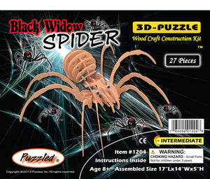 Black Widow Spider Woodcraft Car Construction Kit