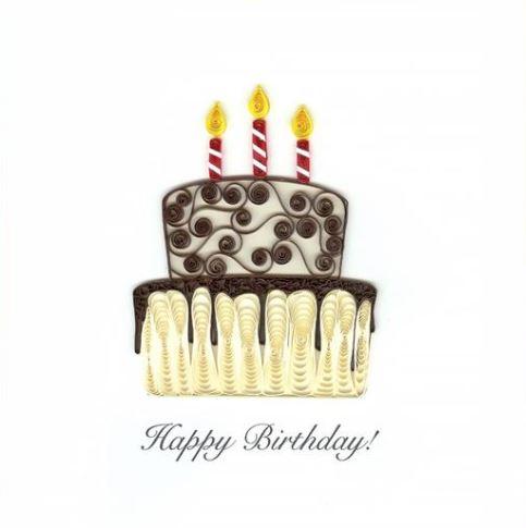 Quilling Card Happy Birthday Cake Greeting Card