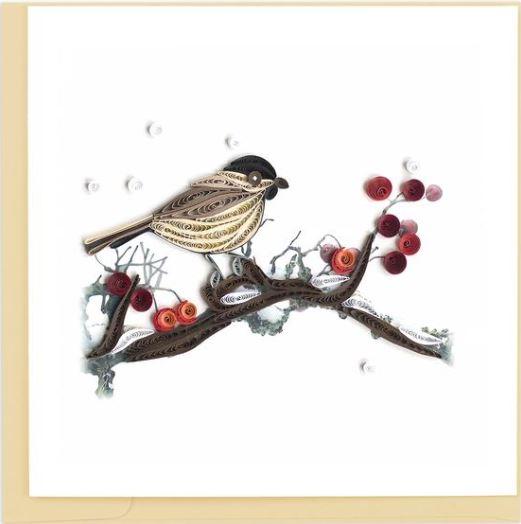 Quilling Card Birds and Berries Greeting Card