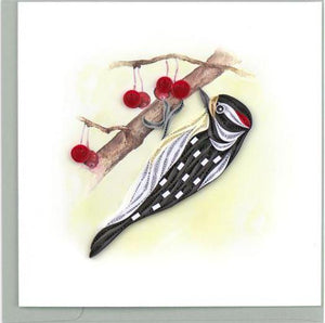 Quilling Card Downy Woodpecker Greeting Card