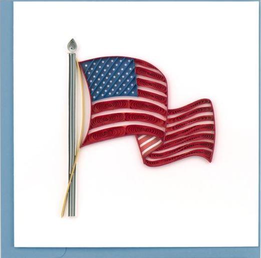 Quilling Card American Flag Greeting Card