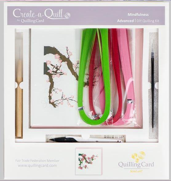 Quilling Card Advanced Learning Level Greeting Card Kit- Cherry Blossom