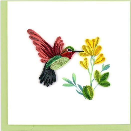 Quilling Card Hummingbird Greeting Card