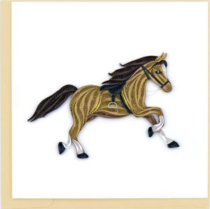 Quilling Card Galloping Horse Greeting Card