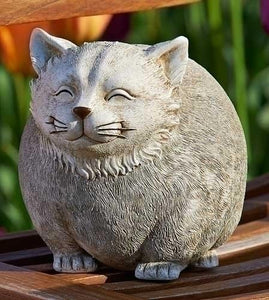 7.25" CAT GARDEN STATUE PUDGY PALS