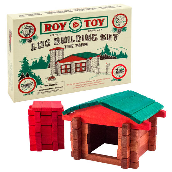 Roy Toy Log Farm in a Box (50 pieces)