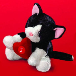 8" Meowing Kitties Plush-Black and White