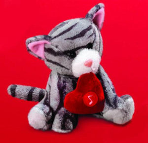 8" Meowing Kitties Plush-Grey Tabby