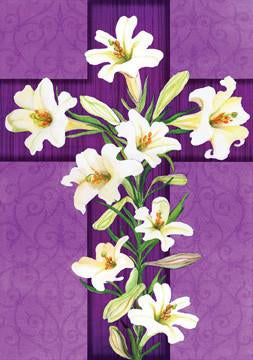 David T. Sands Easter Estate Flag- Easter Lily Cross