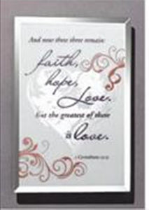 Simply Blest Mirror Plaque: Faith, Hope and Love