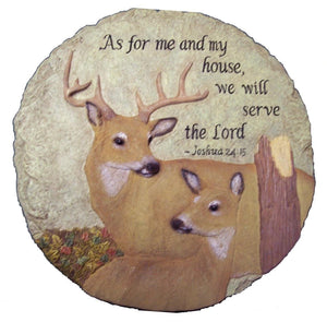 Wildlife Plaque- Buck & Doe- Joshua 24:15