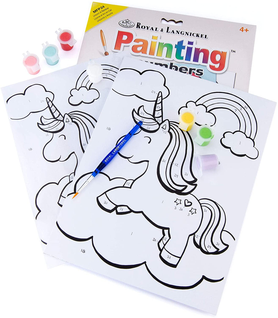 Royal & Langnickel 10pc My First Paint-by-Numbers, Unicorn & Rainbow