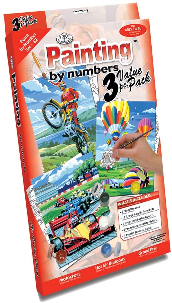 Royal & Langnickel Painting by Numbers Junior 3-Piece Art Activity Kit, Outdoor Set
