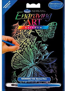 ROYAL BRUSH 5 by 7-Inch Rainbow Foil Engraving Art Kit, Mini, Butterflies