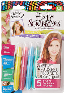Royal Langnickel RTN-162 Hair Scribblers Metallic Colors 1 Comb 5pc