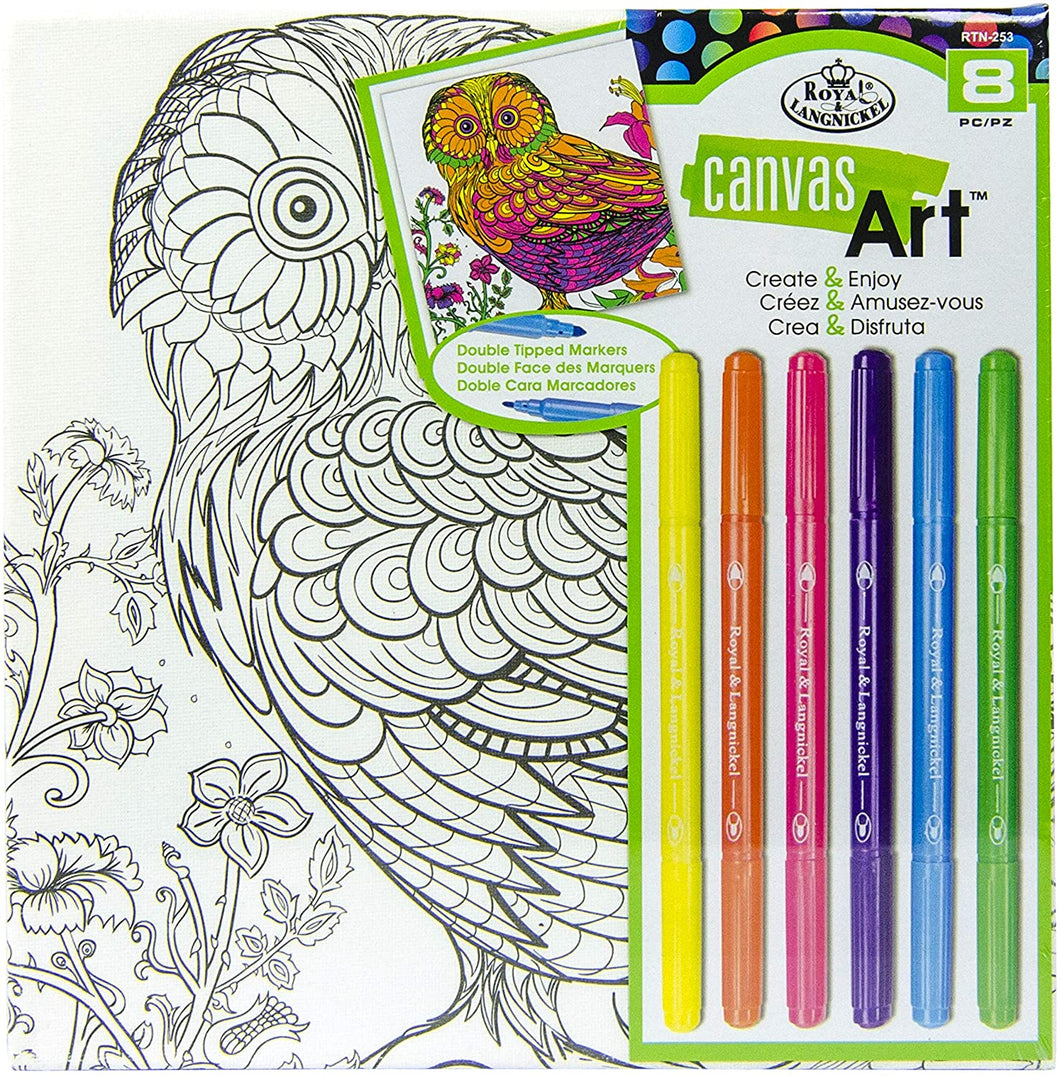 Royal Brush Canvas Art Markers Kit-Owl