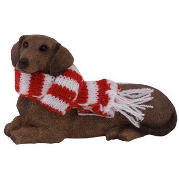 Christmas Ornament- Red Dachsund with Scarf