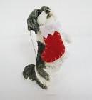 Ornament - Shih Tzu, Gold/White with Stocking in mouth