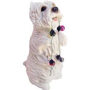 Ornament-West Highland White Terrier Sitting up with Christmas Lights