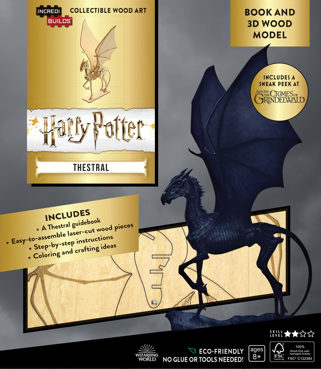 INCREDIBUILDS: HARRY POTTER: THESTRAL 3D WOOD MODEL AND BOOK