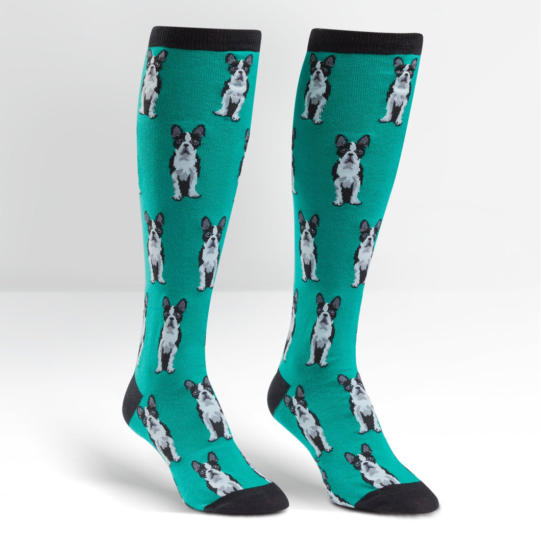 Boston Terrier Funky Knee High Socks