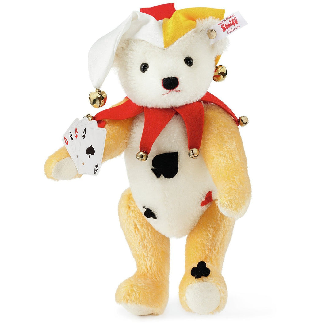 Steiff Joker Teddy Bear, White/Yellow