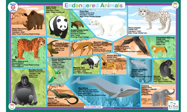 Endangered Animals Placemat