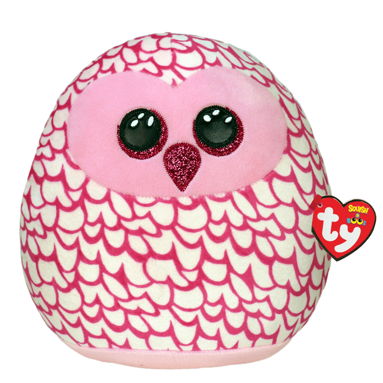 TY Pinky the Pink Owl Squish A Boo- Small
