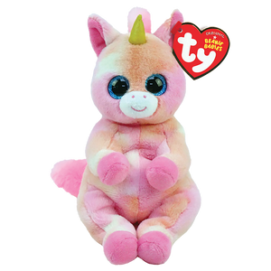 TY Skylar the Pink and Orange Unicorn Beanie Bellies
